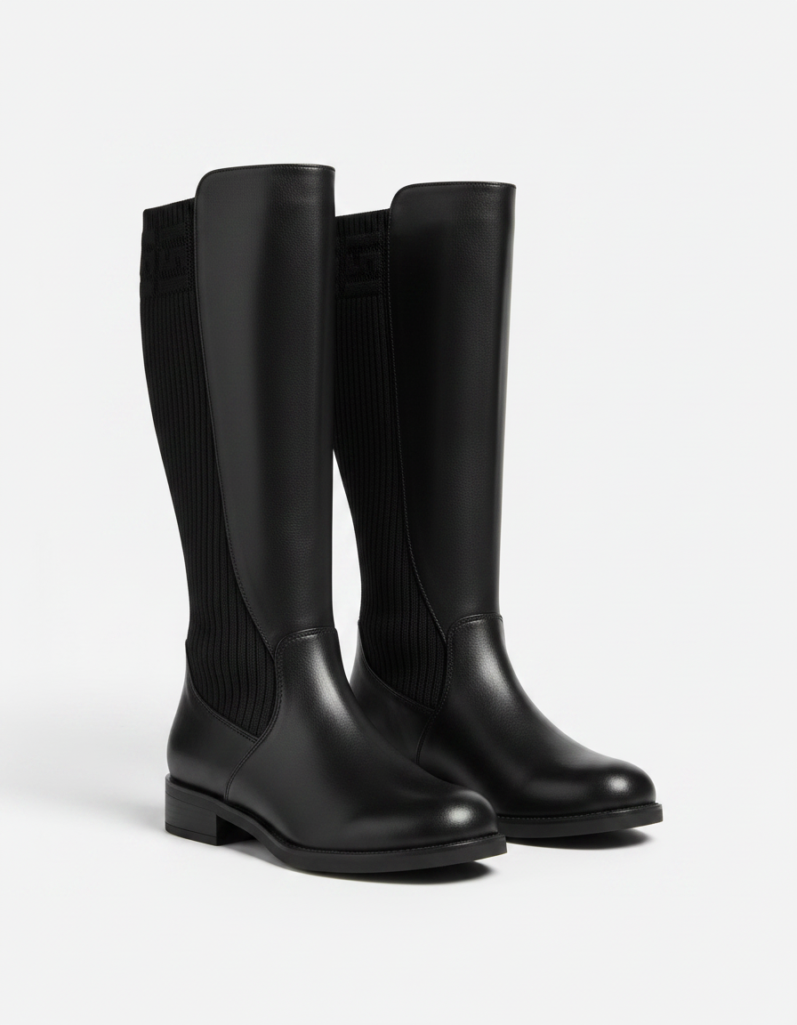 Flat High Boot