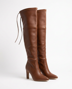 Block heel high boot