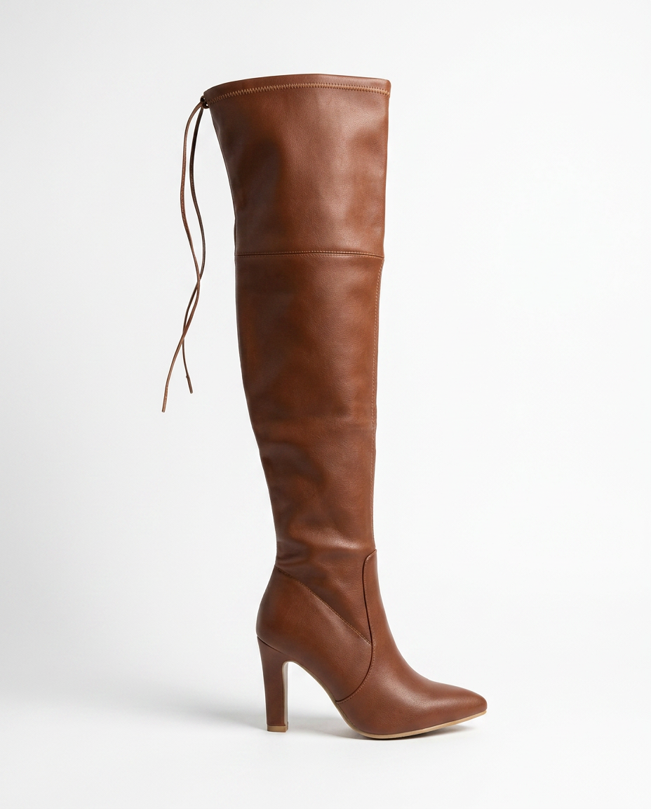 Block heel high boot