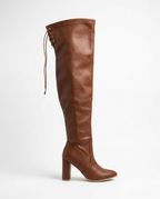 Block heel high boot