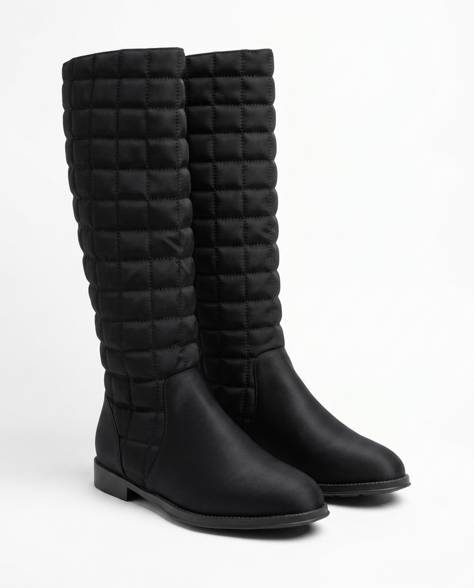 Flat high boot