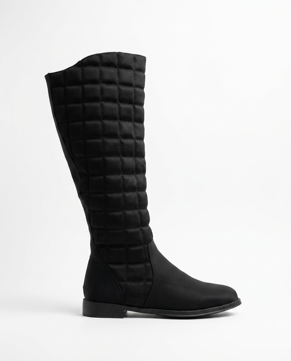 Flat high boot